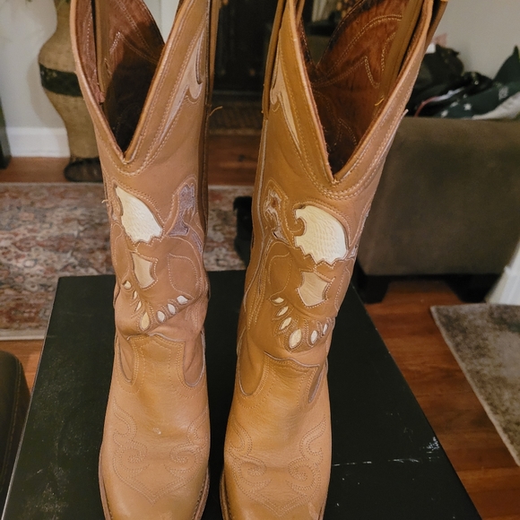 Ladies leather cowboy boots - Picture 3 of 4